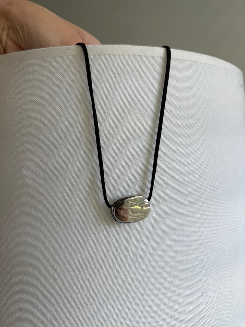 NEW Linea Pelle Necklace - Silver on Black Cord